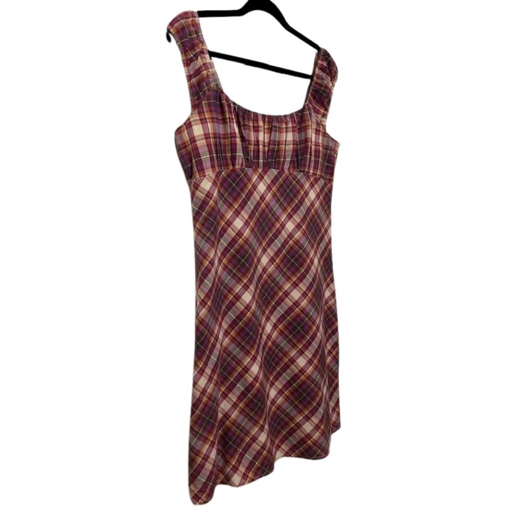 Faith Passion Plaid A-Line Cotton Dress Size 11/12 90s Grunge Cottagecore - Picture 3 of 7